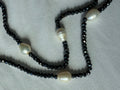Pearl and black tourmaline choker necklace