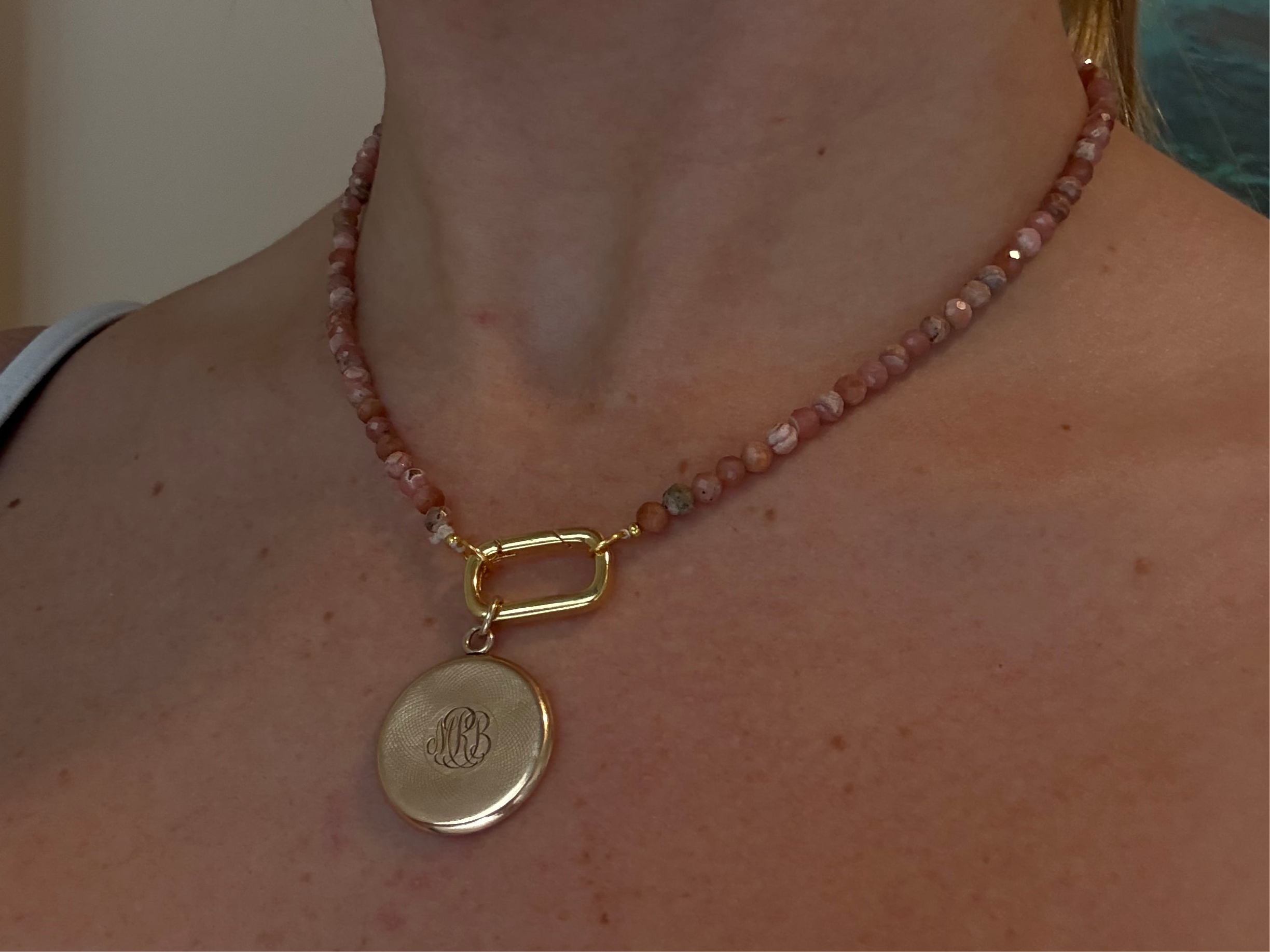 Pink Rhodochrosite Necklace