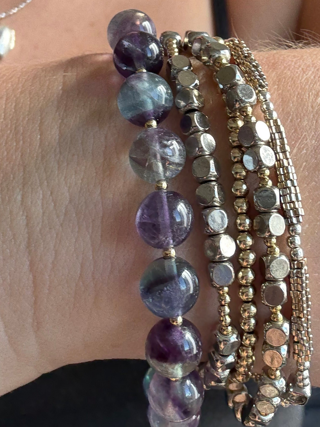 Fluorite beaded bracelet