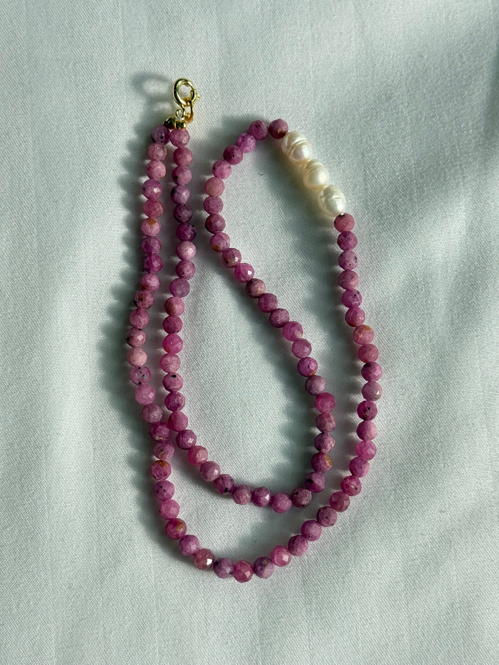 Ruby and pearl necklace