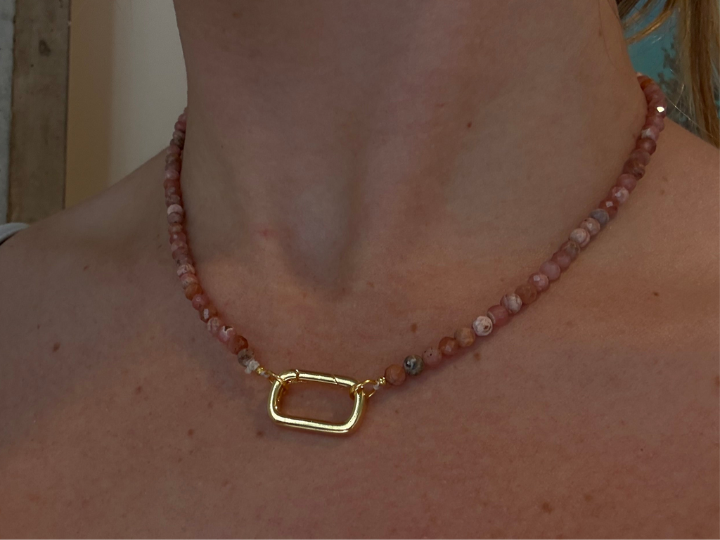 Pink Rhodochrosite Necklace