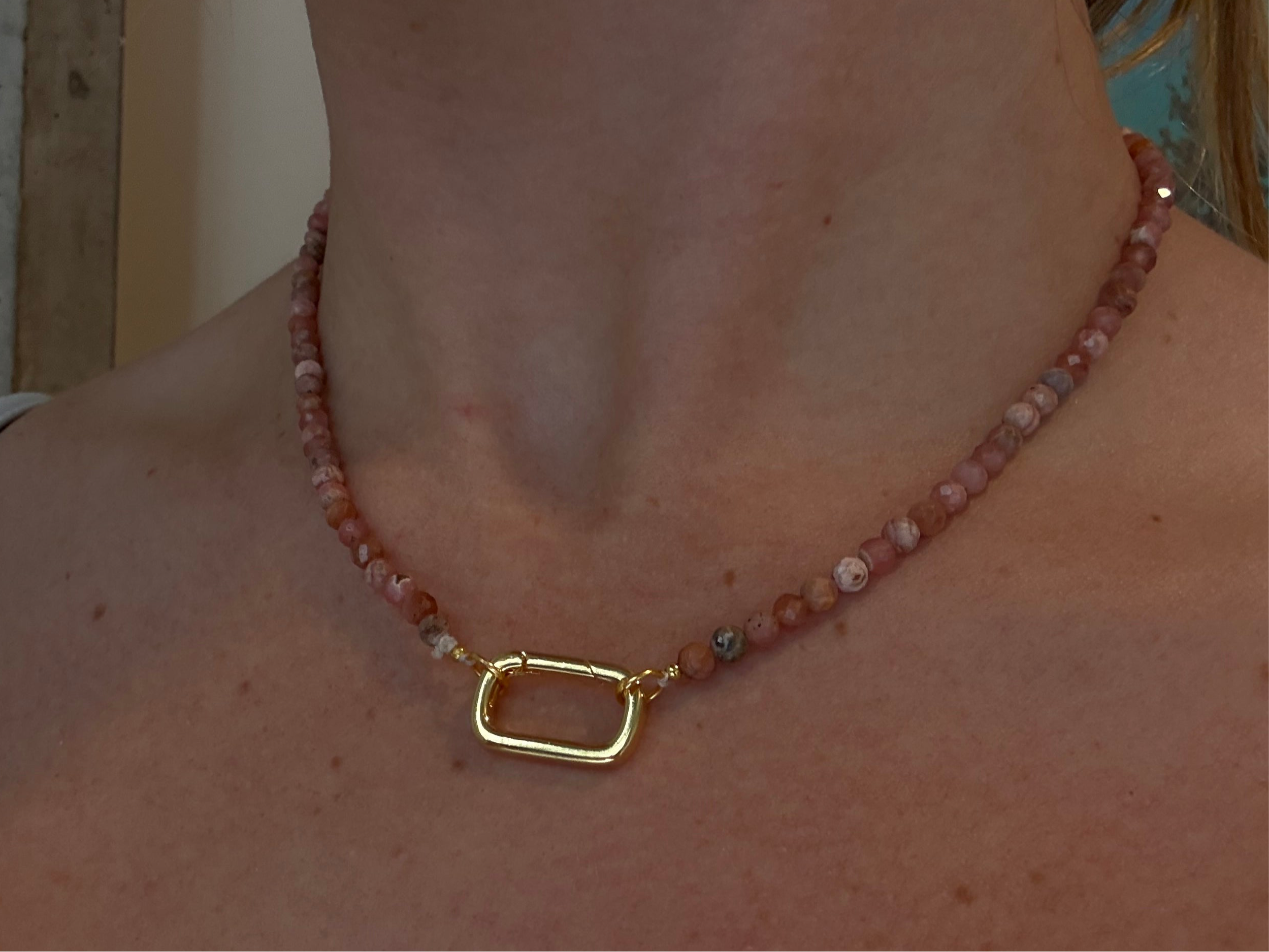 Pink Rhodochrosite Necklace