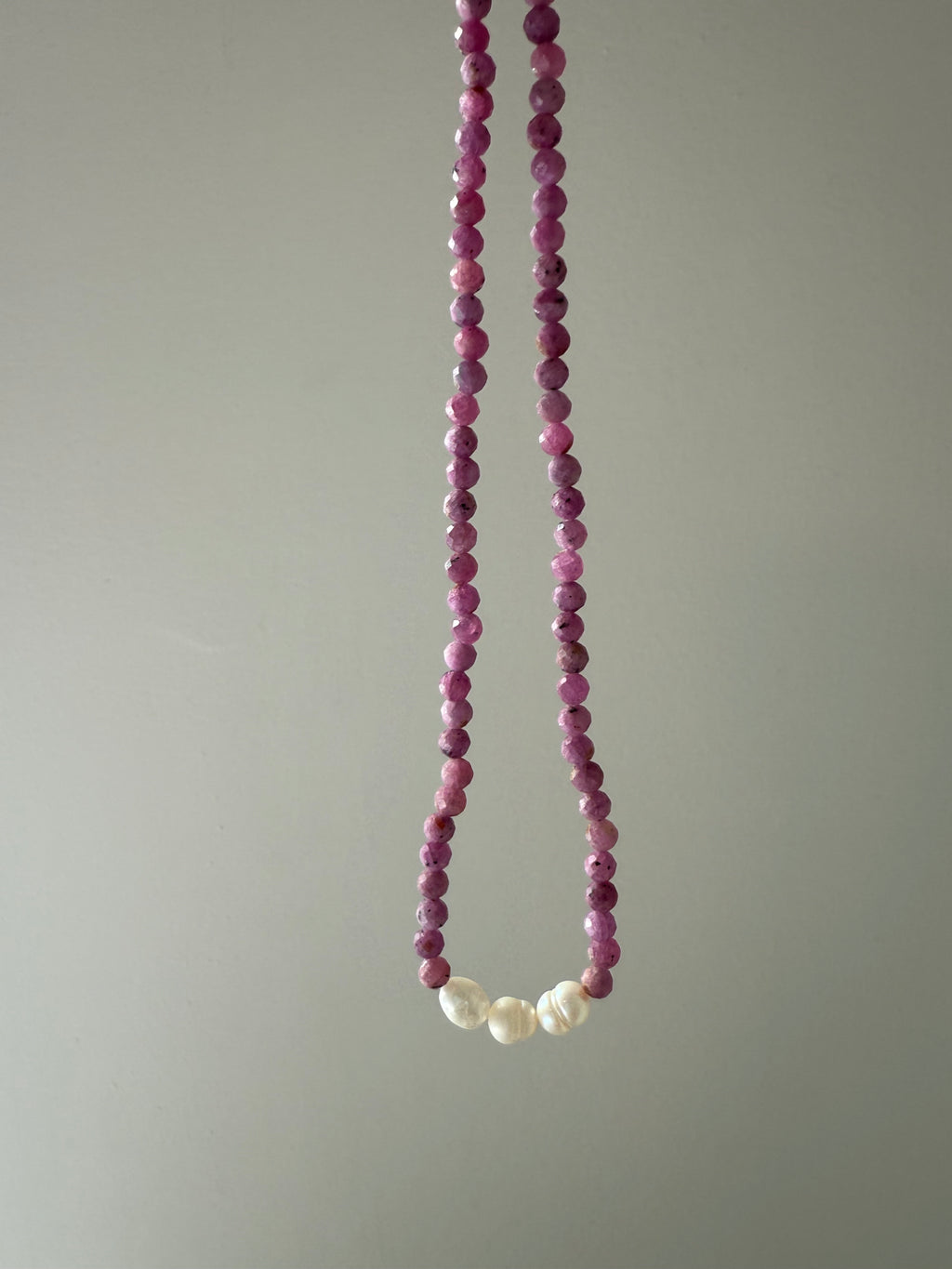 Ruby and pearl necklace