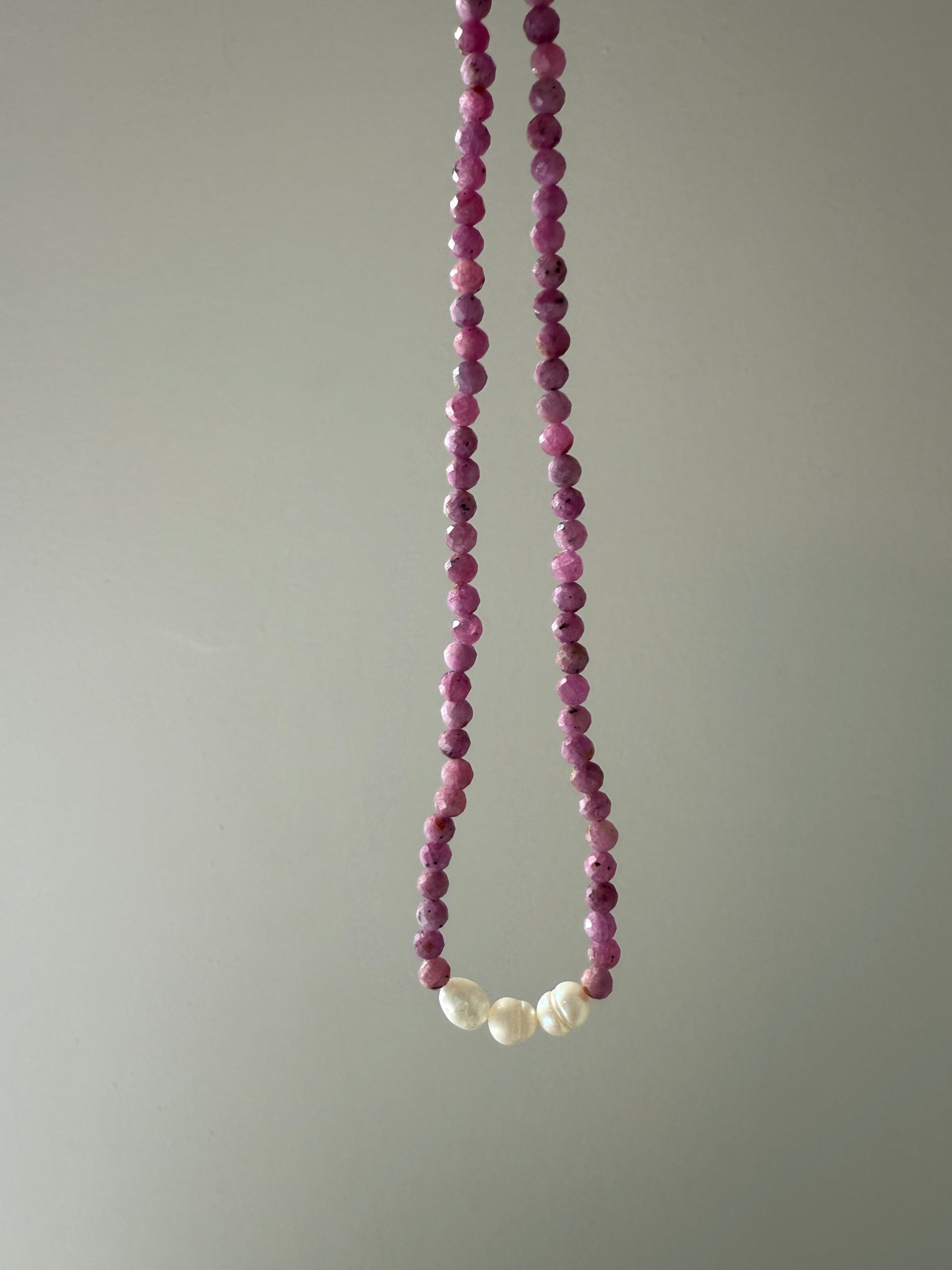 Ruby and pearl necklace