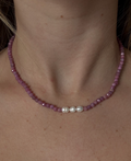 Ruby and pearl necklace