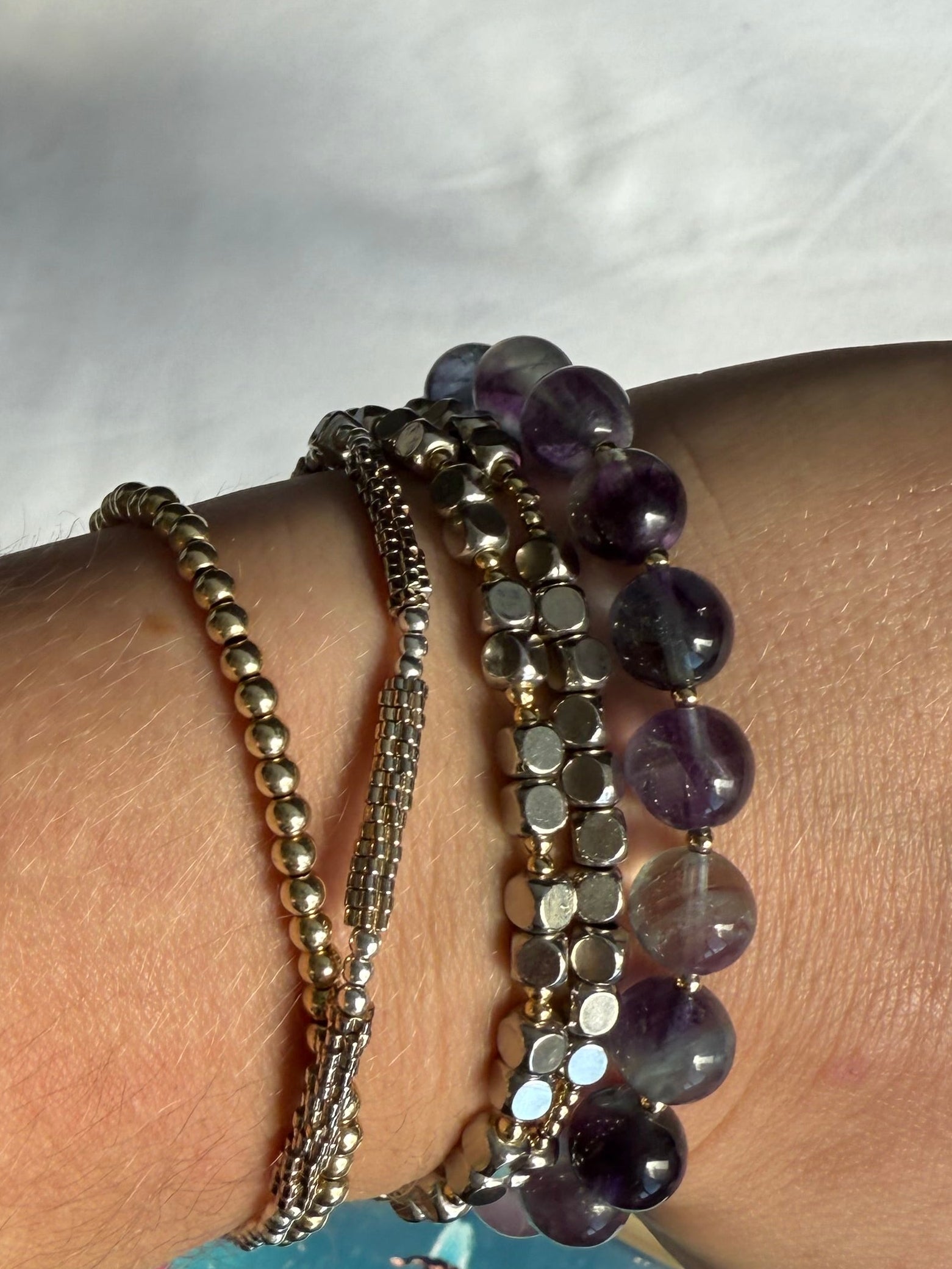 Fluorite beaded bracelet