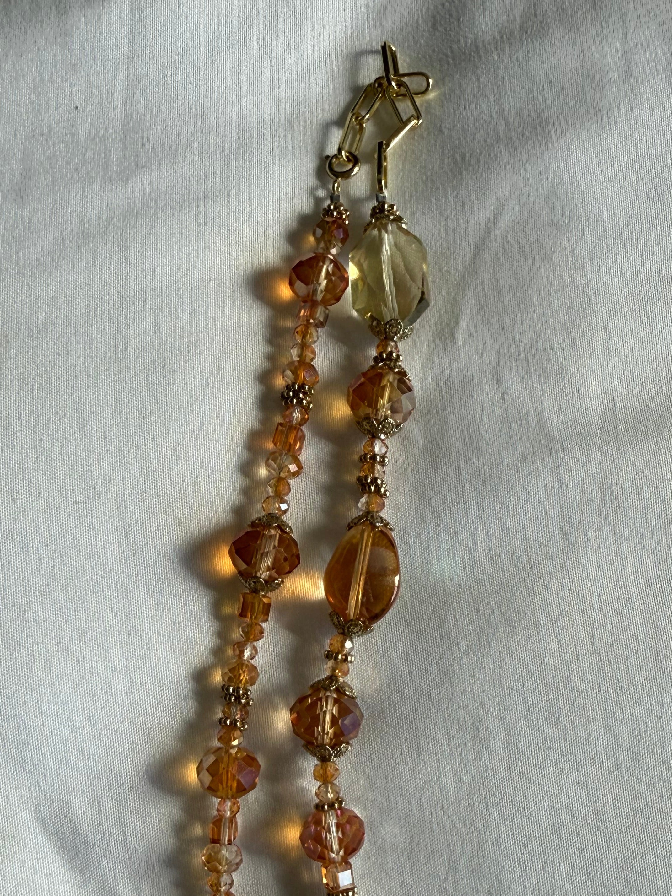 Vintage crystal bead choker with gold details